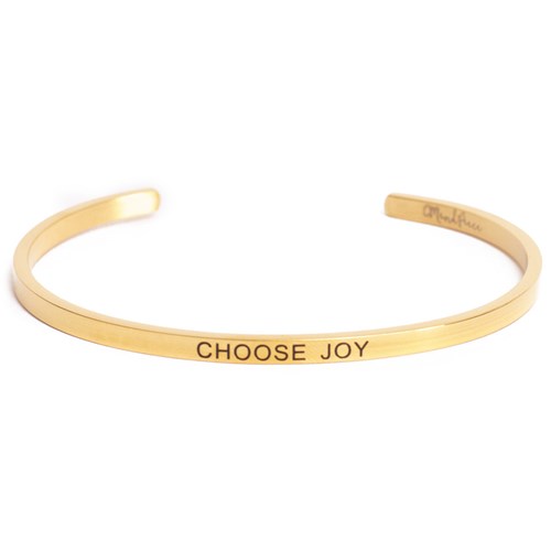 Armband med budskap - Cuff, Guld, Choose Joy