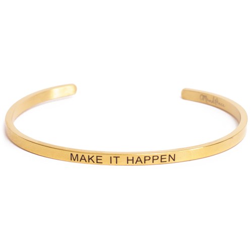 Armband med budskap - Cuff, Guld, Make It Happen