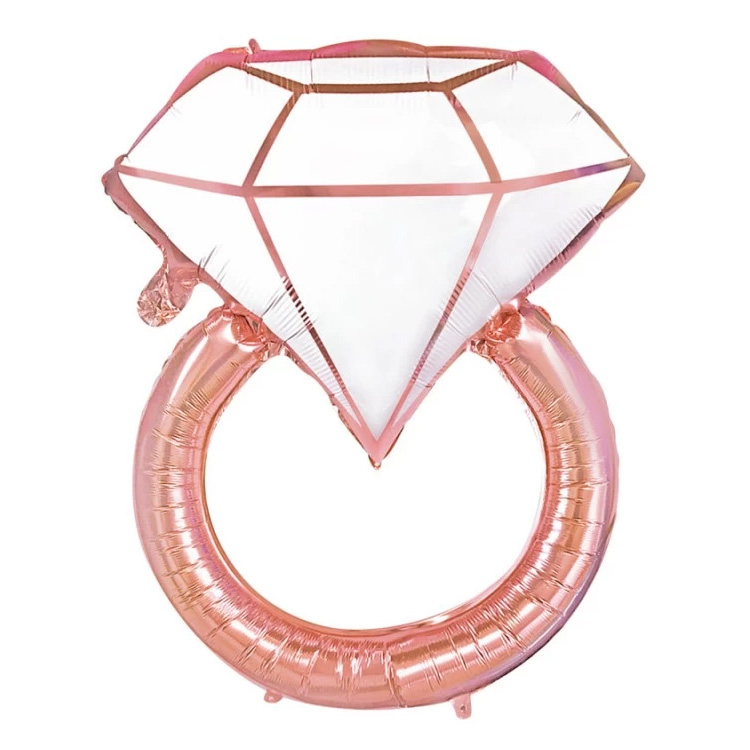 Folieballong Diamantring Rosé