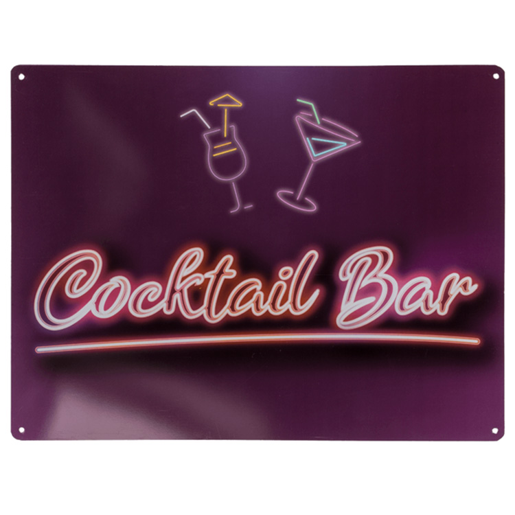 Metallskylt "Cocktail Bar" 30x40cm