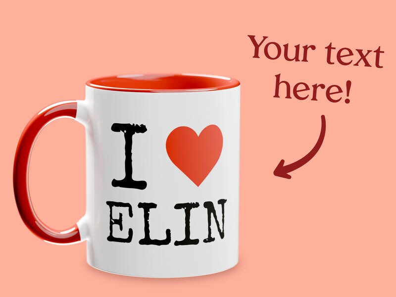 Mugg med Egen Text - I Love