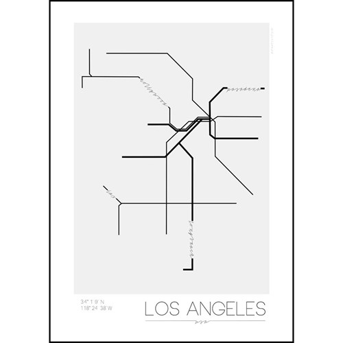 Poster - Tunnelbanor i olika städer, Los Angeles