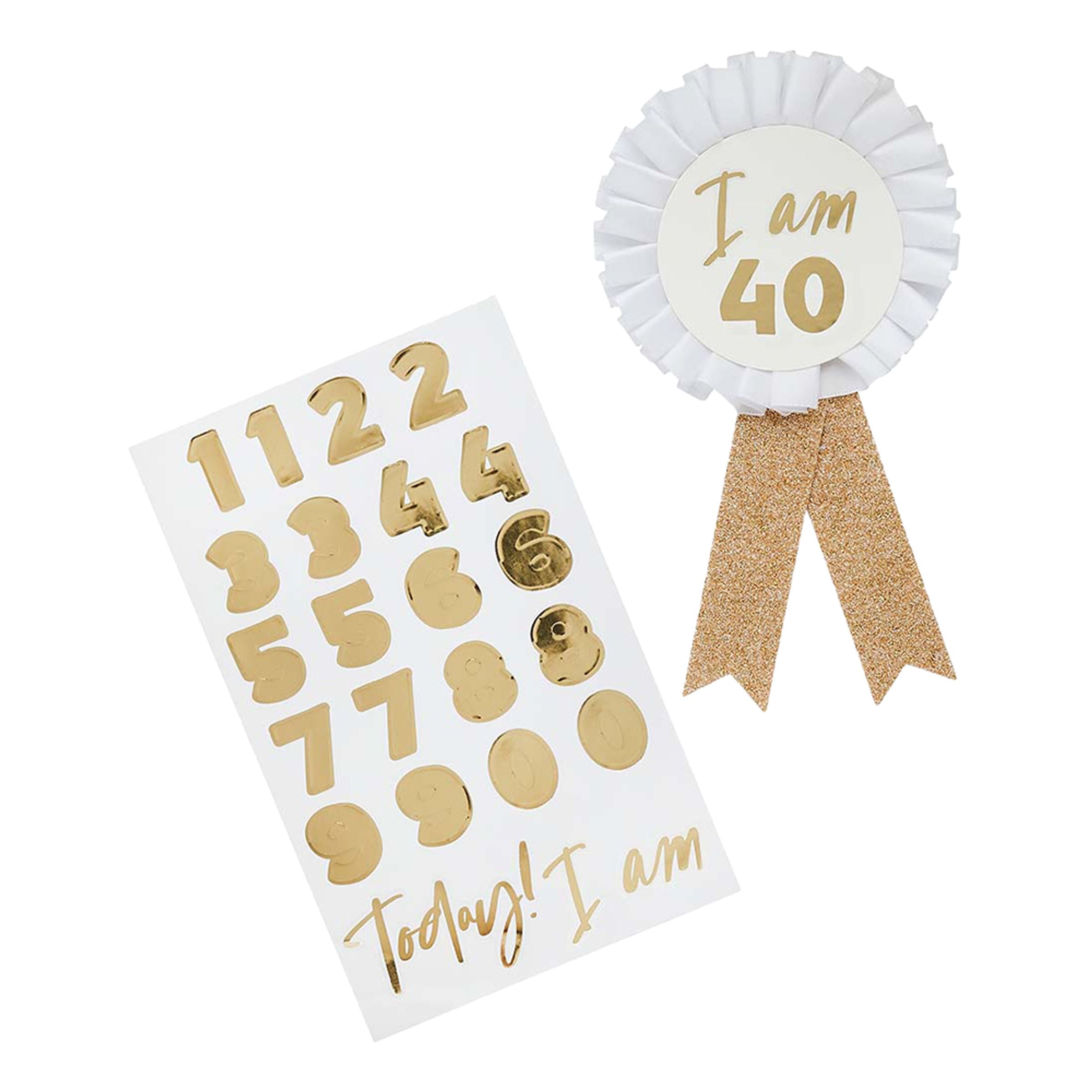 Prisrosett Birthday Siffror - Guld