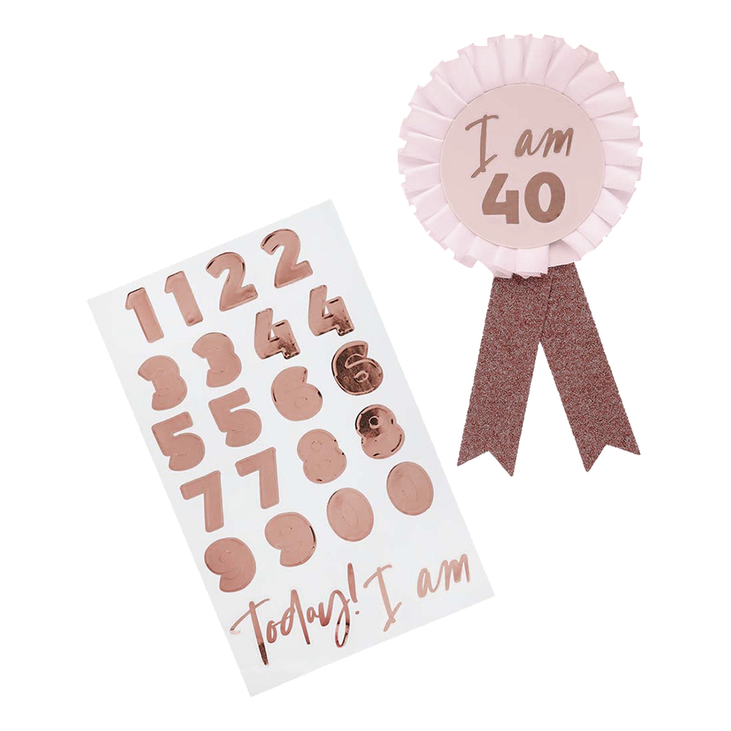 Prisrosett Birthday Siffror - Roséguld