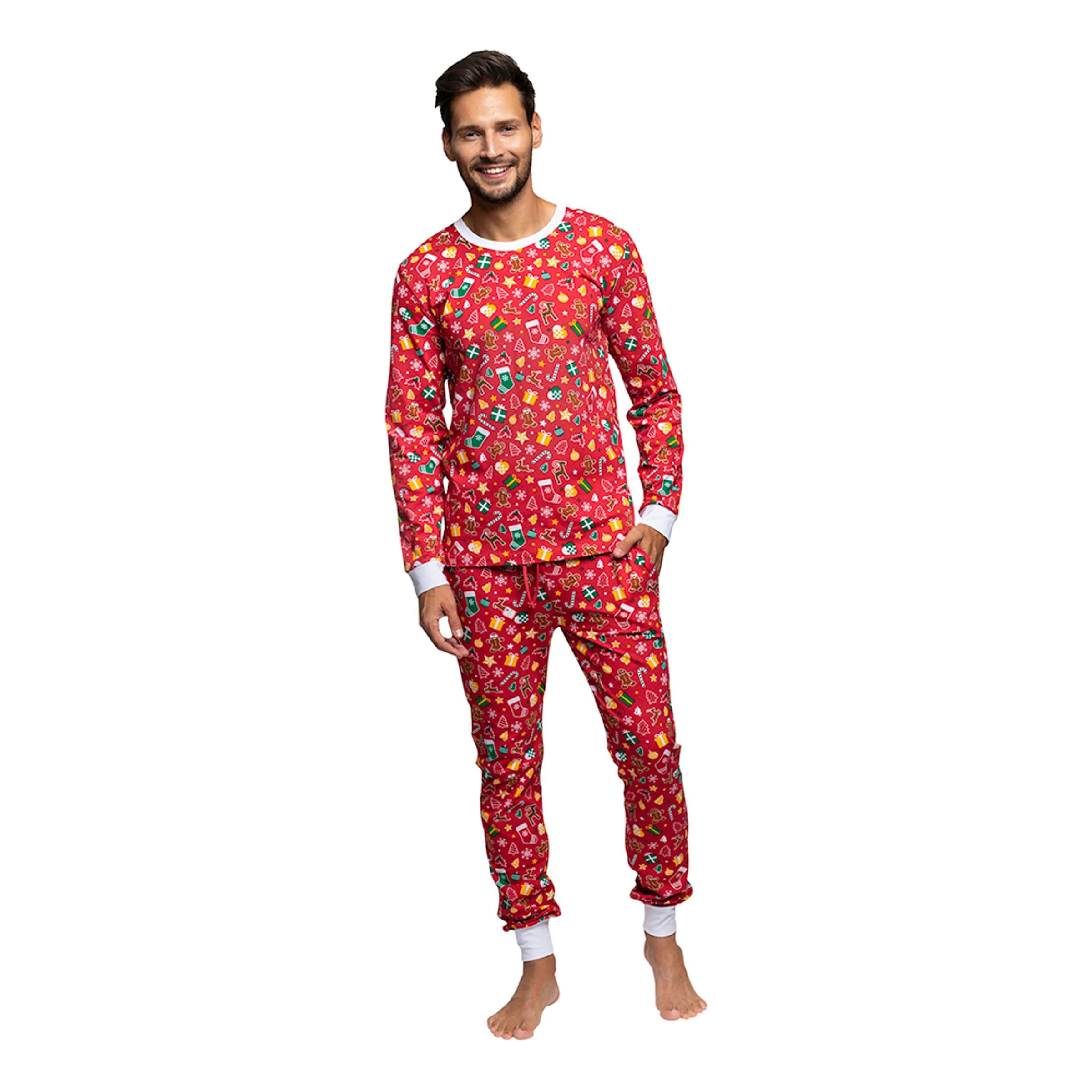 Röd Julpyjamas Herr - XXX-Large