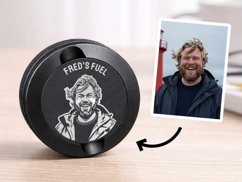 Snusdosa med gravyr eget foto & egen text