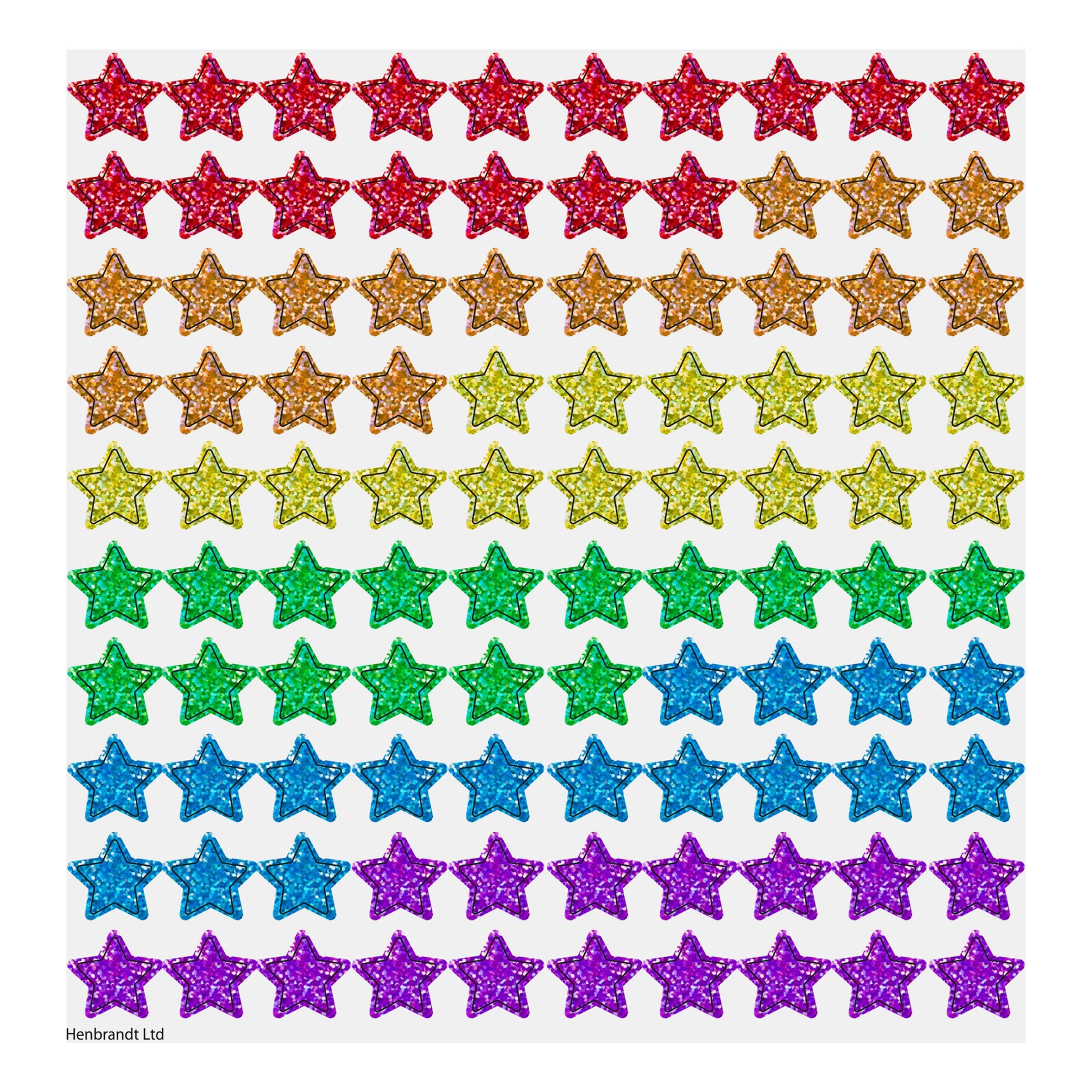 Stickers Stjärnor Holografiska Färgmix
