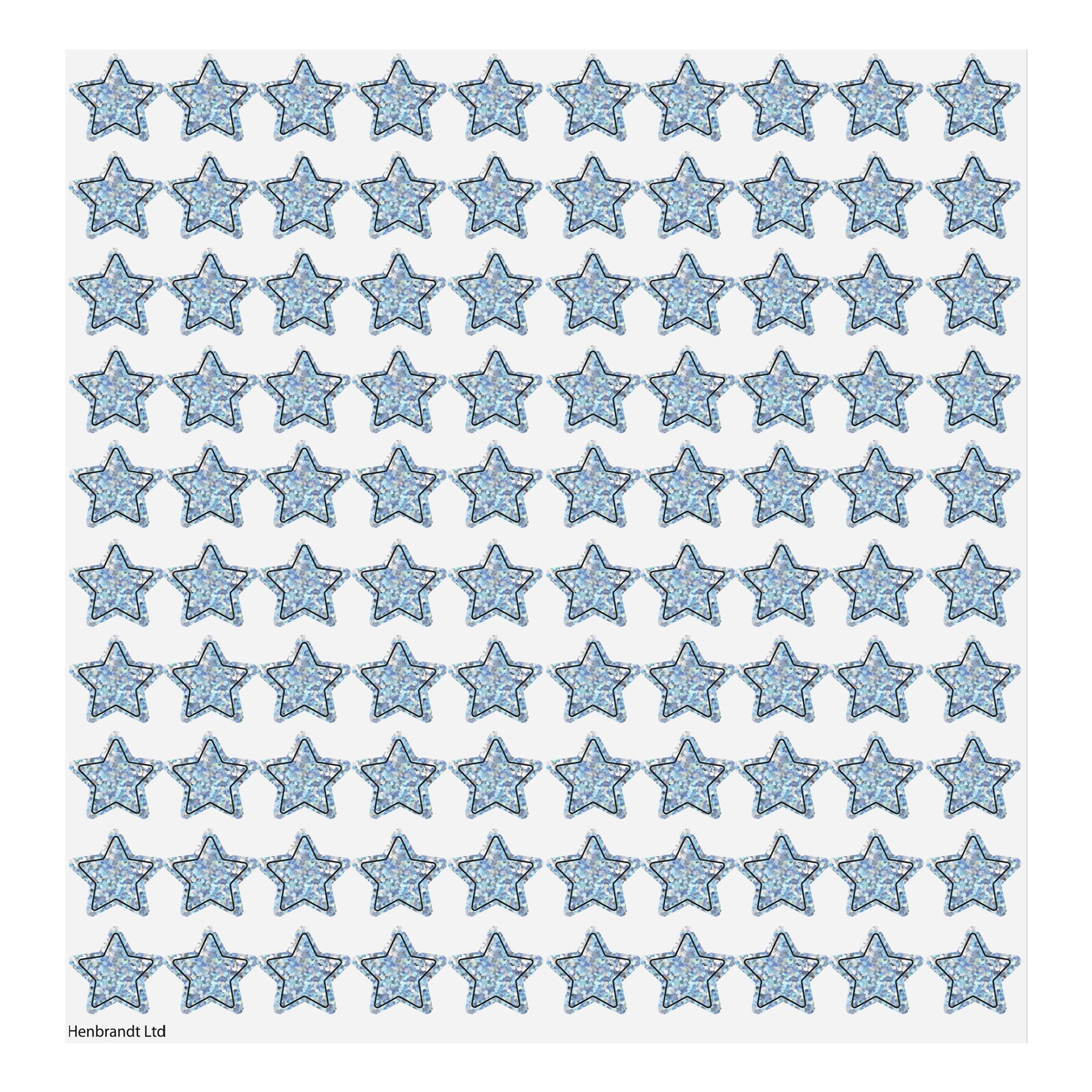 Stickers Stjärnor Holografiska Silver