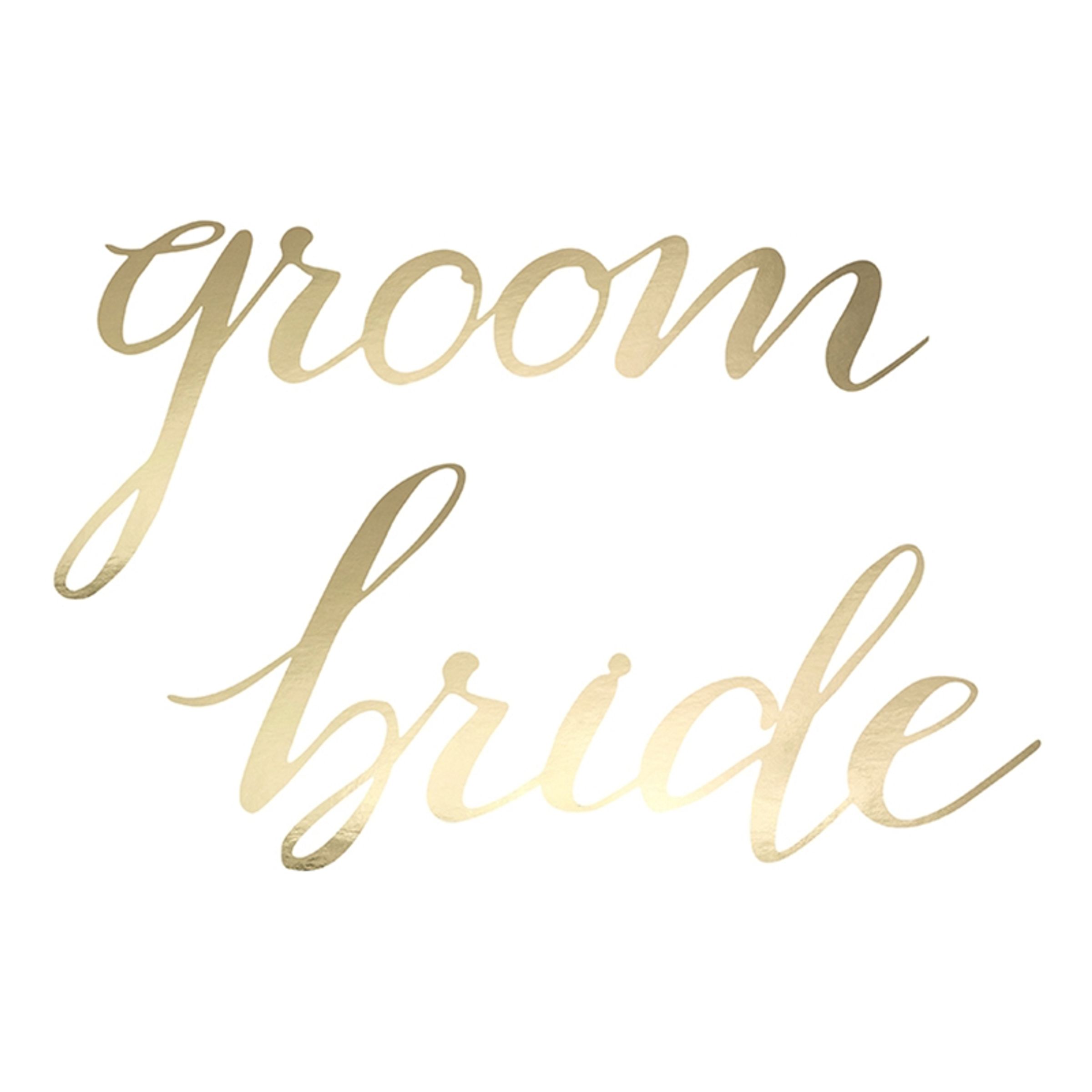 Stolsdekoration Bride & Groom