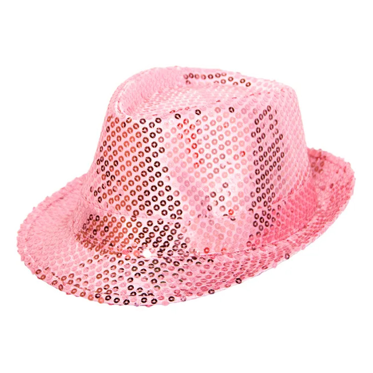 Trilbyhatt Rosa Glittrig